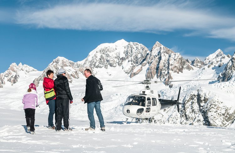 HeliServices.NZ Franz Josef Glacier - Take in the entry level snow landing helicopter tour for an "Experience of a Lifetime" with HeliServices.NZ and you will be amazed by the magnificent scenery and panoramic vies of the New Zealand's Southern Alps.