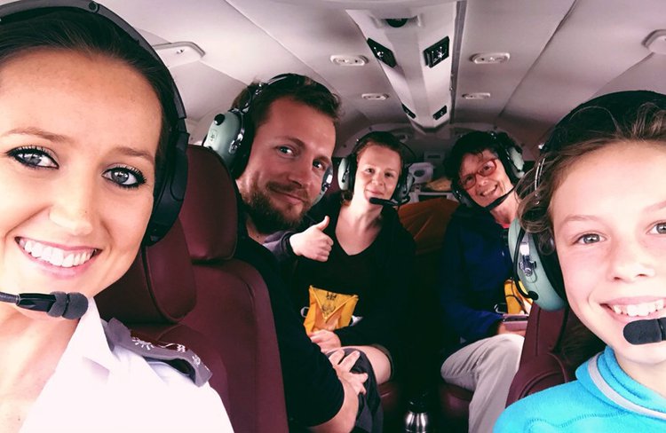 Everyone gets to wear a headset to maximize the experience, talk with the pilot and hear about the stunning surrounds.