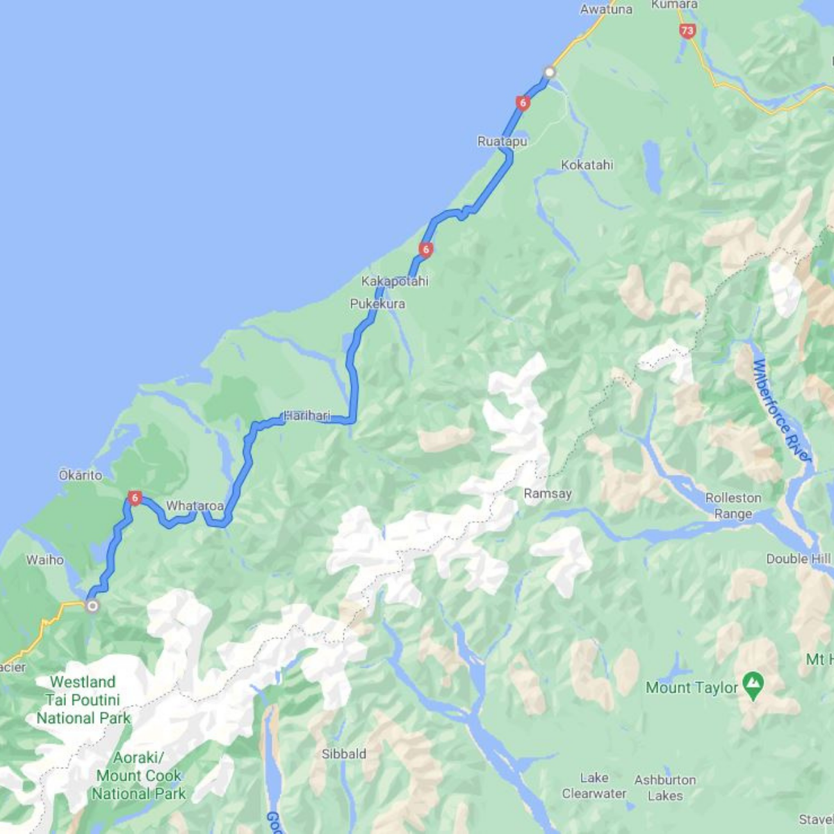 Hokitika to Franz Josef.png