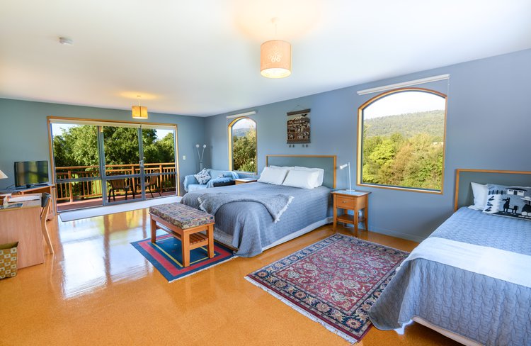 The spacious Waiho master bedroom (35 sq m)