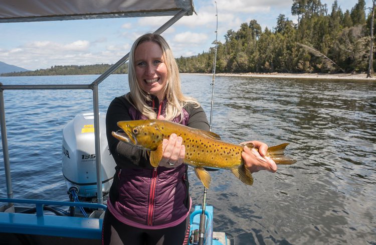 Trout fishing on Lake Brunner