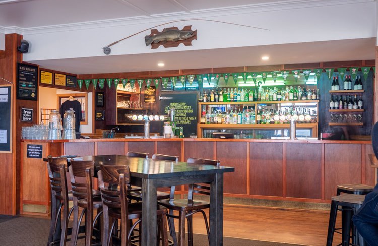 Bar area with lake views
