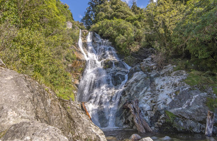 Carew Falls, waterfall that powers the Lodge and can be walked to from the lodge in 20 minutes