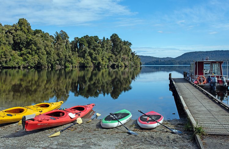 Franz Josef Wilderness Tours. Paddle - cruise - fish on Lake Mapourika just minutes from Franz Josef Glacier.