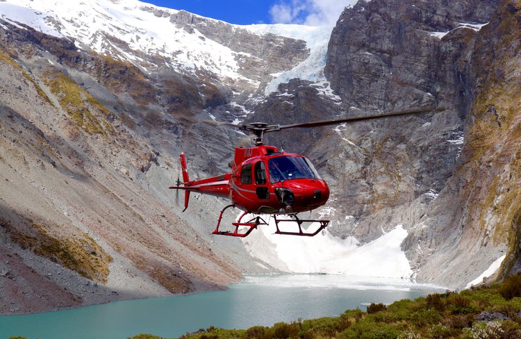 Precision Helicopters Hokitika outside Wilkinson Glacier.