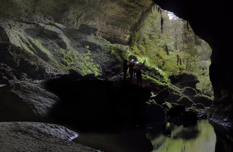 Admiring a very special place in the back section of the Metro Cave near Charleston on the West Coast
