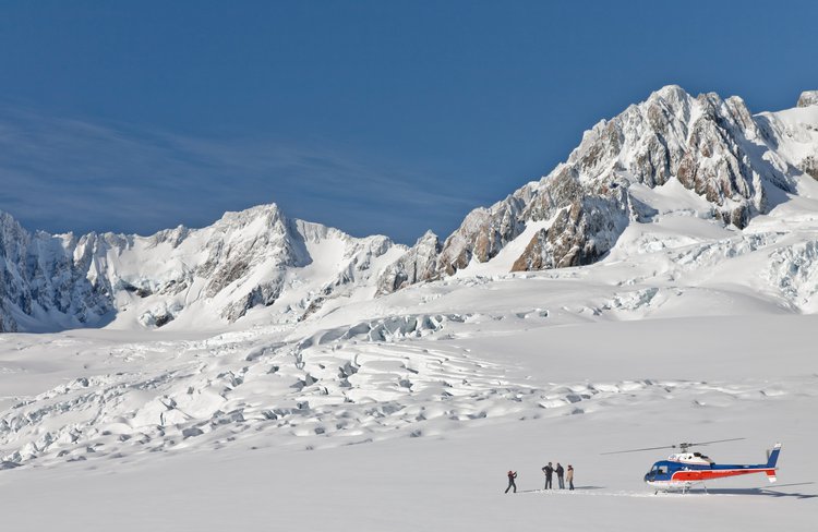 Land on the snow all year round at Fox Glacier
