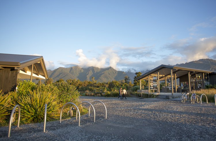Our gift store and gallery is next to Matheson Café at the entrance to the Lake Matheson Walkway.