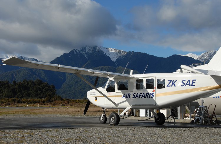 Air Safaris aircraft at Franz Josef Airport.