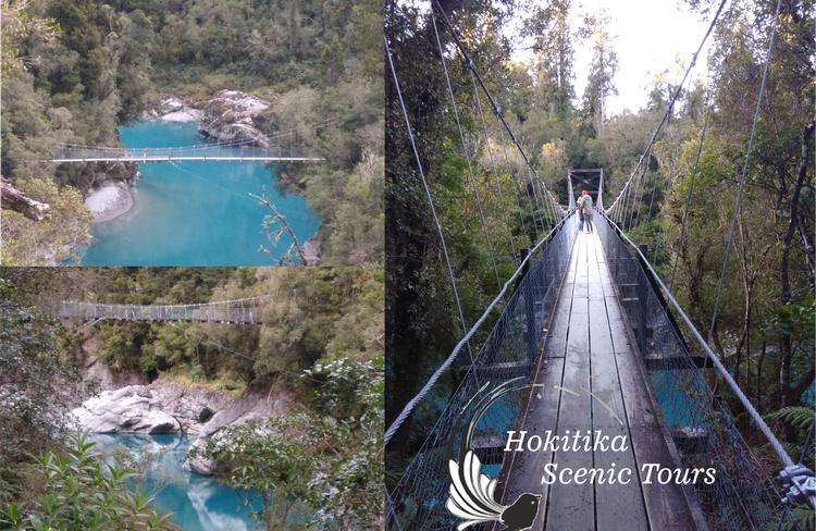 Time stands still at the blue green waters of rock sided Hokitika Gorge