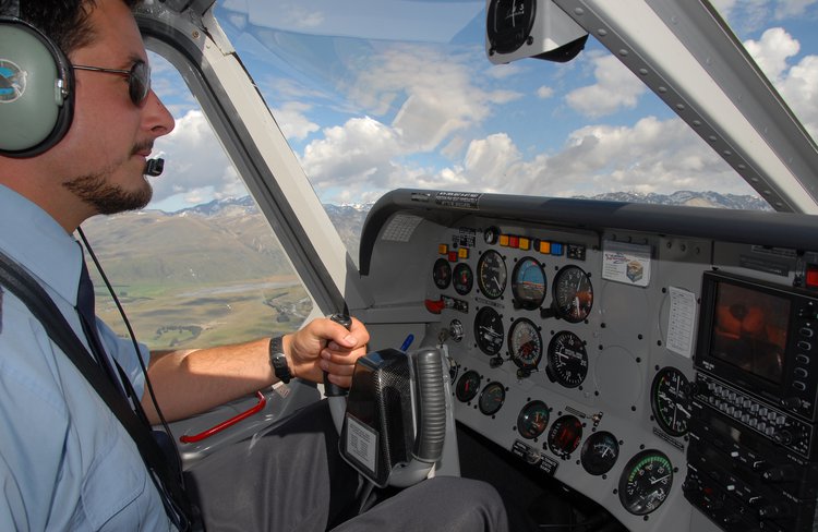 Air Safaris Pilot during a scenic flight.