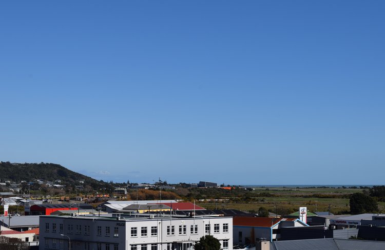 View across the city towards Aoraki Mt Cook