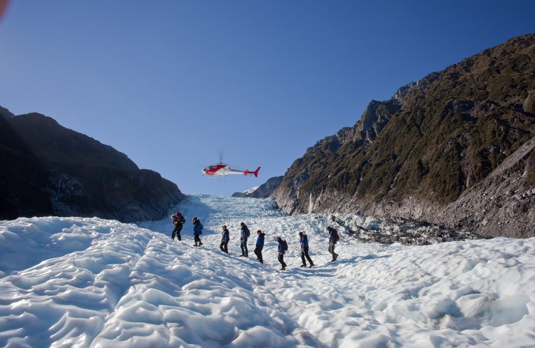 Land on the ice in a remote and exceptionally beautiful part of the glacier.