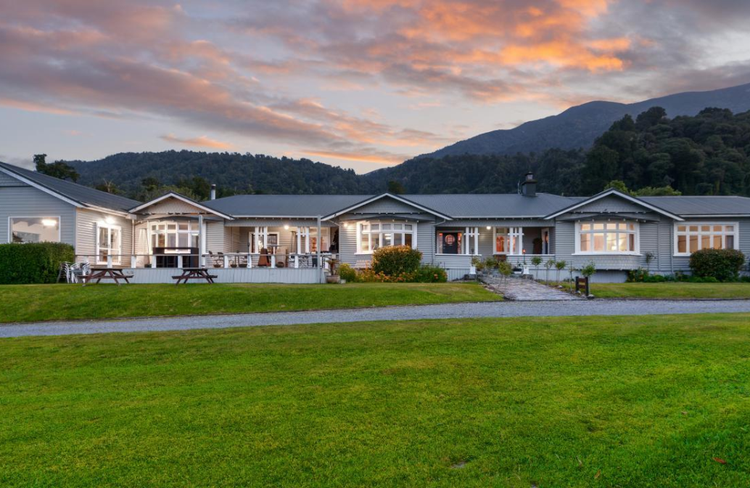 Looking at the lodge from the lake-front