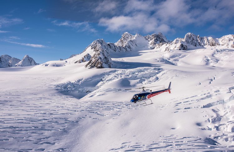 Flying over a glacier